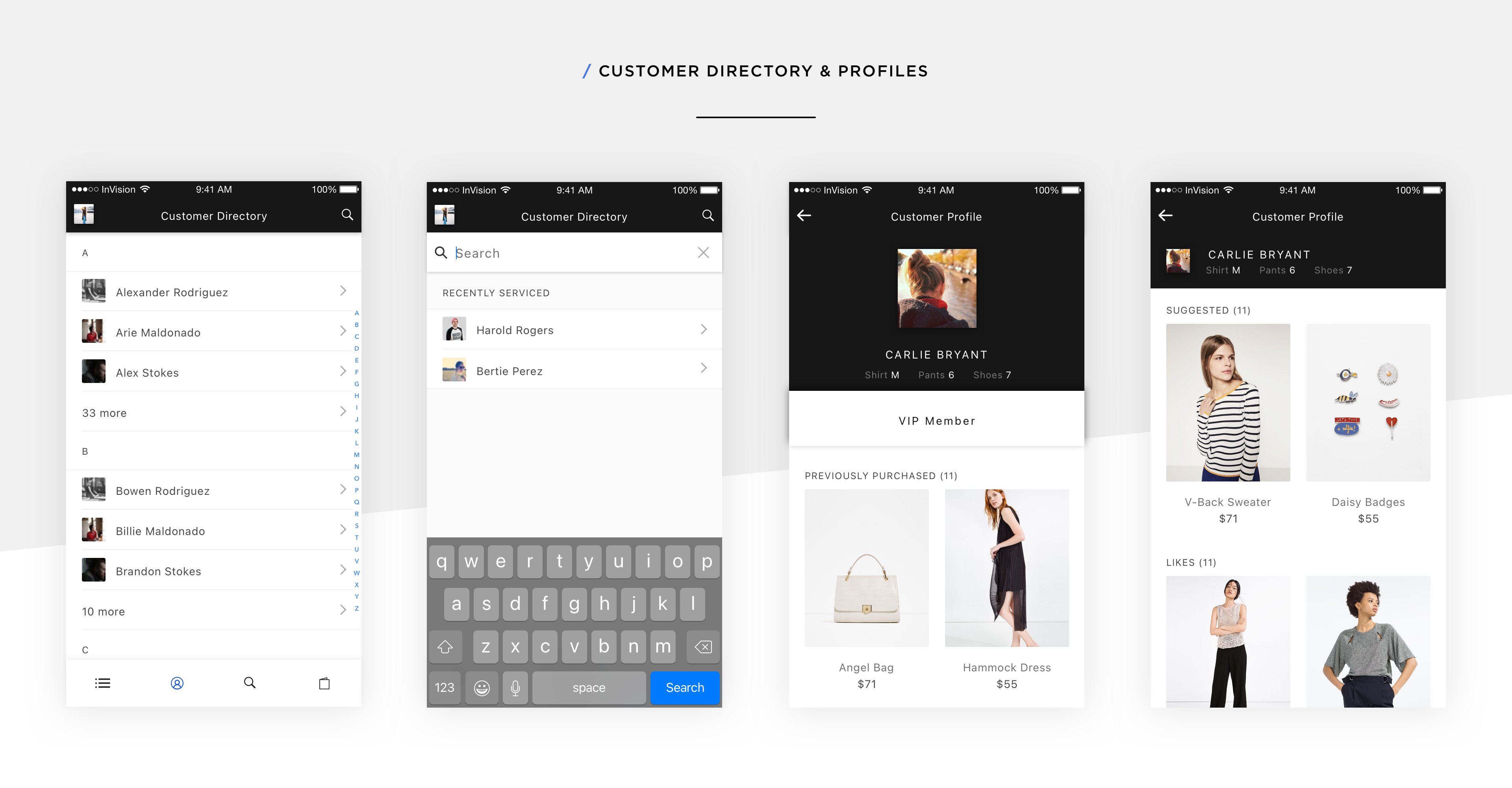 Kinetic Associate App · customer directory and profiles