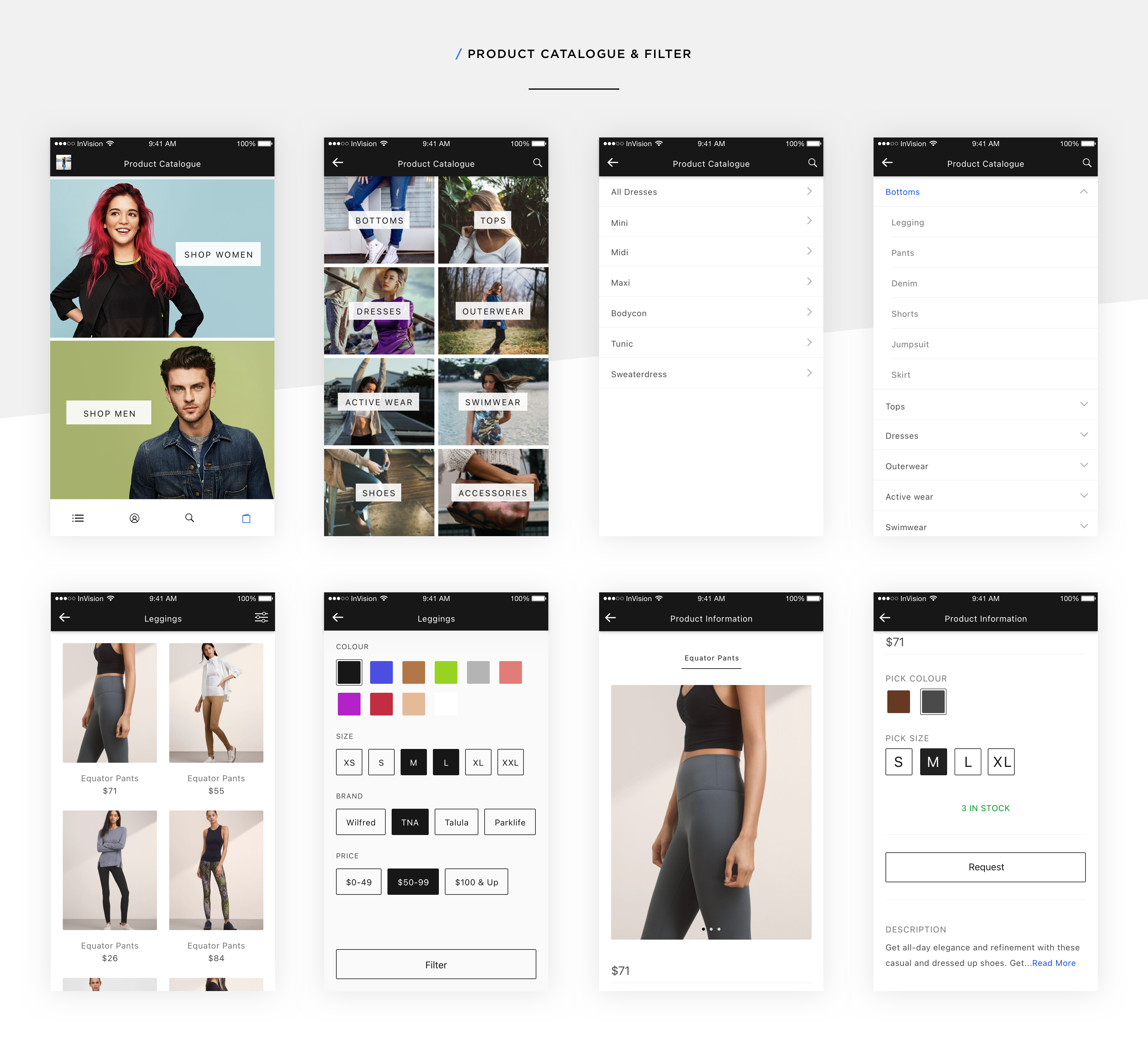 Kinetic Associate App · product catalogue and filter