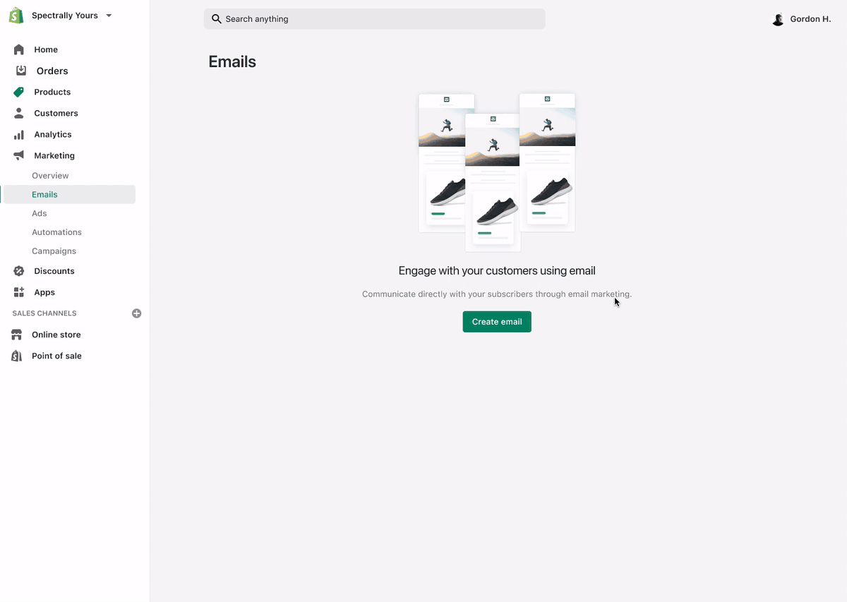 Demo of creating a Shopify Email campaign, including the responsive-aware live preview